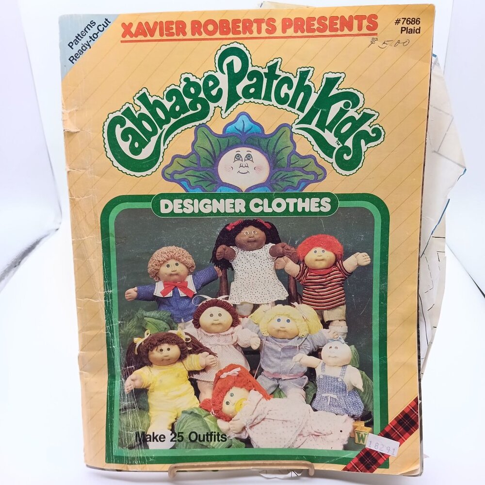 Vintage Craft Sewing Patterns, Cabbage Patch Kids Designer Clothes 1984, Plaid